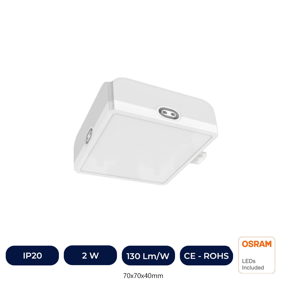 Conector LED INTEGRADO CUADRADO - 2W OSRAM CHIP - Techos Exclusivos Y Personalizables