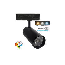 Foco LED 40W - 26W Negro Carril TRIFÁSICO - CCT - CRI+92 - UGR13 - HIGH LUMEN