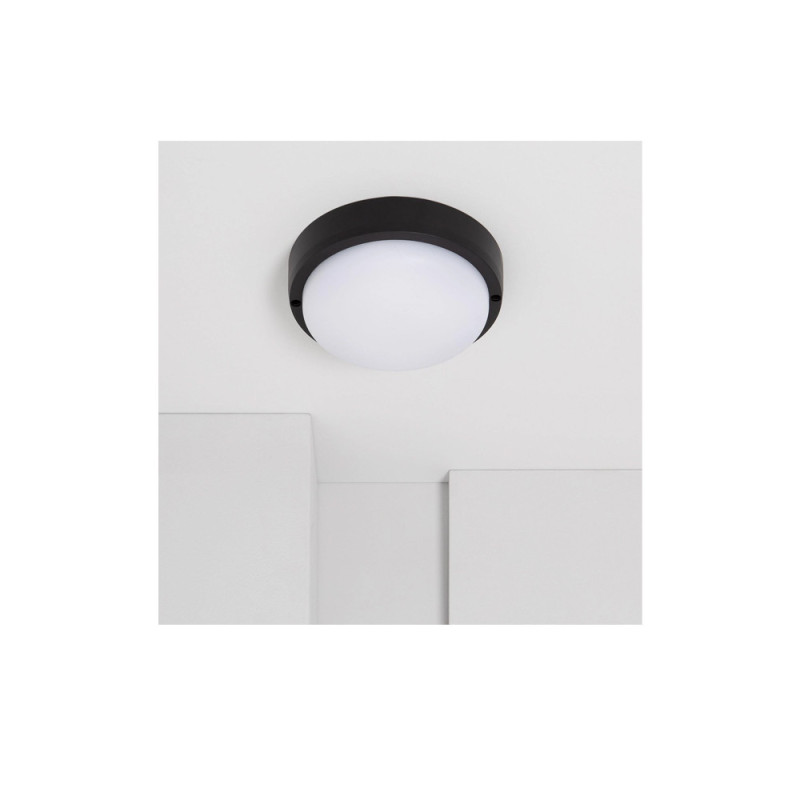 Plafonnier Extérieur LED Circulaire 15W Ø140 mm IP65 Noir