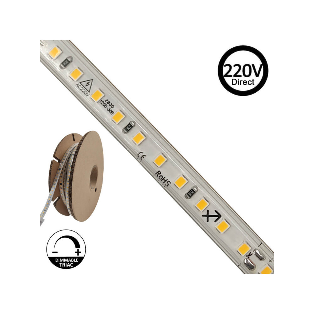 Ruban LED 50m - 8W/m 120xLED/m Coupe tous les 10cm