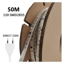 Tira LED 50m - 8W/m 120xLED/m Cortes cada 10cm