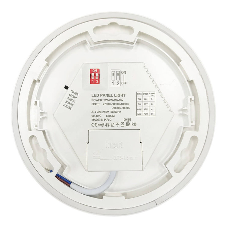 Plafonnier circulaire LED Blanc Dimmable - 8W - 6W - 4W - 2W