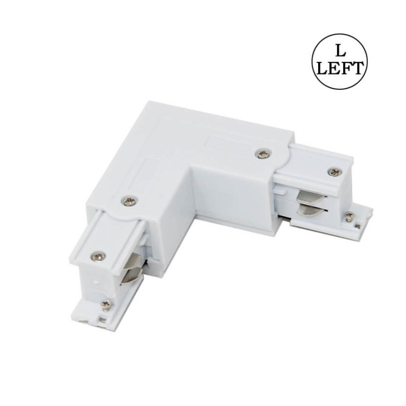 Conector tipo L para carril trifásico para lado izquierdo