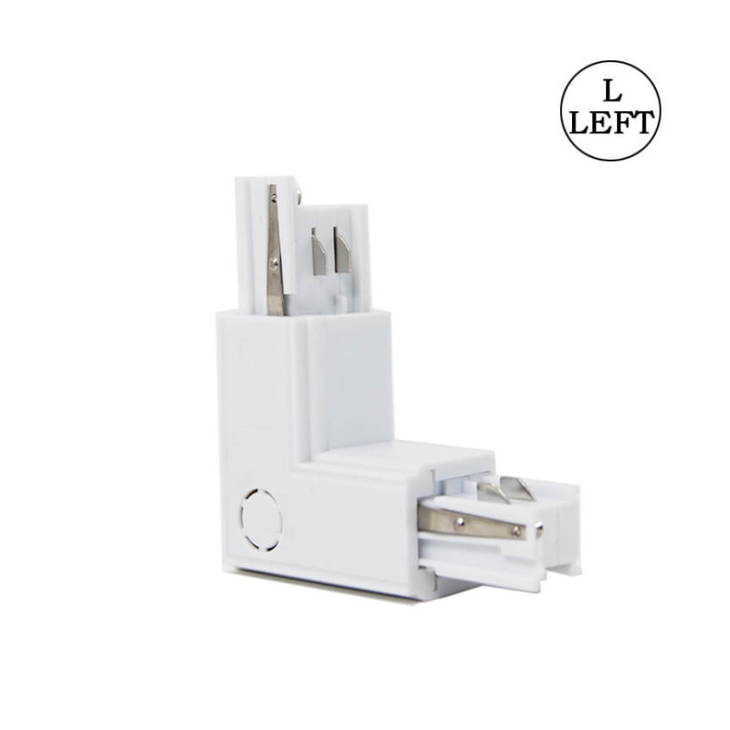 Conector tipo L para carril trifásico para lado izquierdo