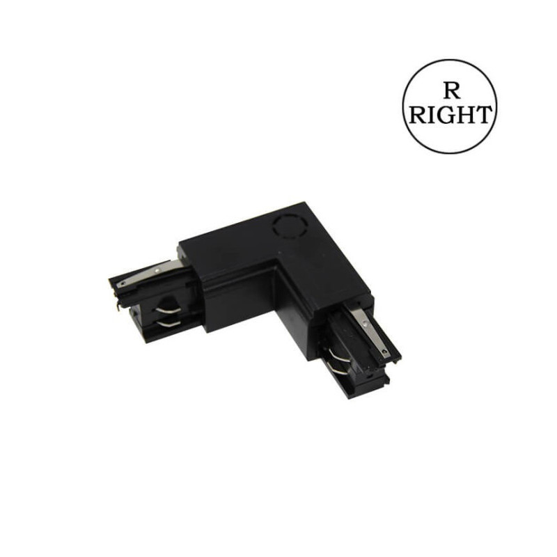 Conector tipo L para carril trifásico para lado derecho