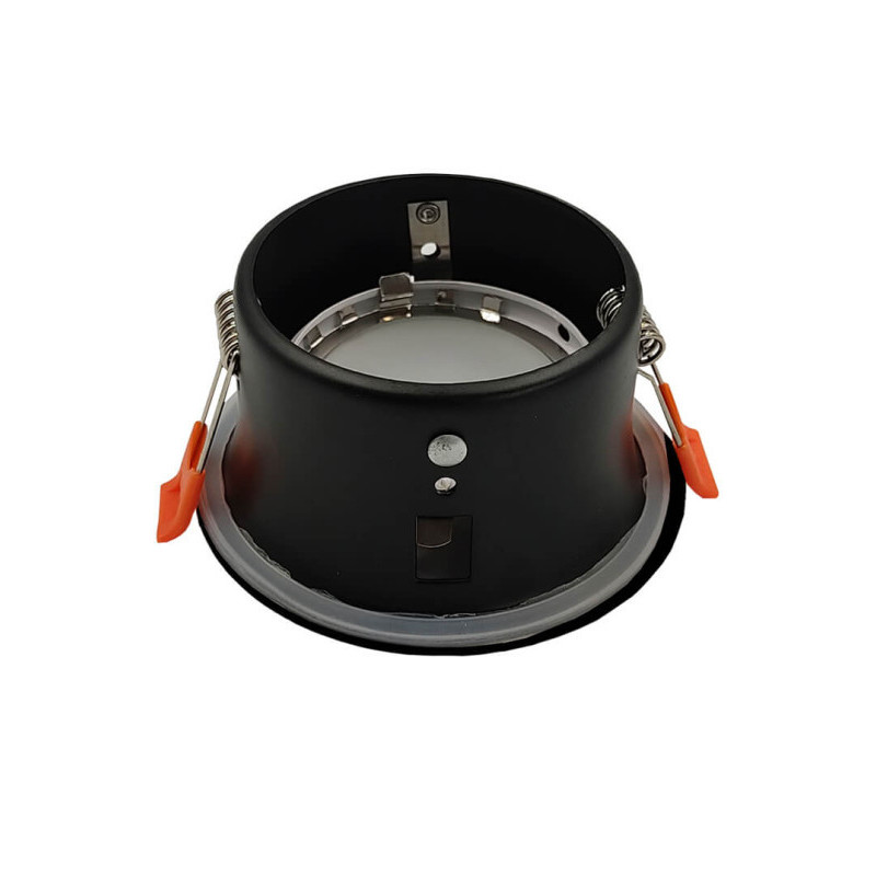 Aro fijo estanco circular con efecto curvo para GU10 / MR16 Negro