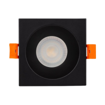 Anneau fixe carré pour GU10 Noir