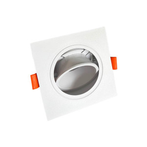 Aro marco cuadrado orientable para GU10 Blanco