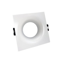 Anneau fixe carré avec effet courbé pour GU10 / MR16 Blanc