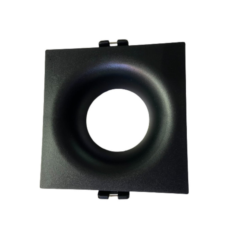 Anneau fixe carré avec effet courbé pour GU10 / MR16 Noir