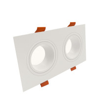 Aro marco doble cuadrado orientable para GU10 Blanco