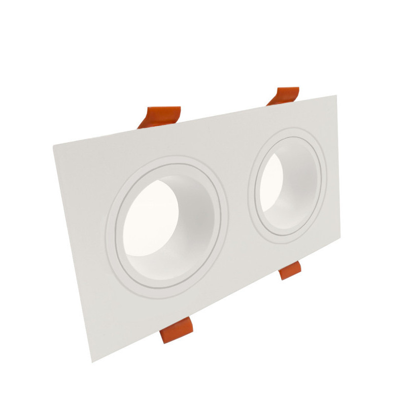 Anneau double carré réglable pour GU10 Blanc