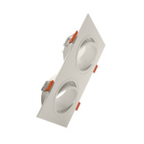 Aro marco doble cuadrado orientable para GU10 Blanco