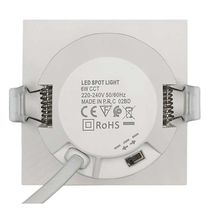 Foco empotrable LED cuadrado orientable CCT - 6W