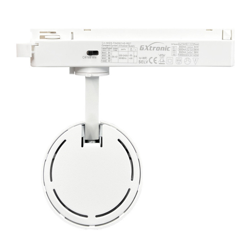 Spot sur rail monophasé LED CCT Blanc - 40W - 34W UGR13