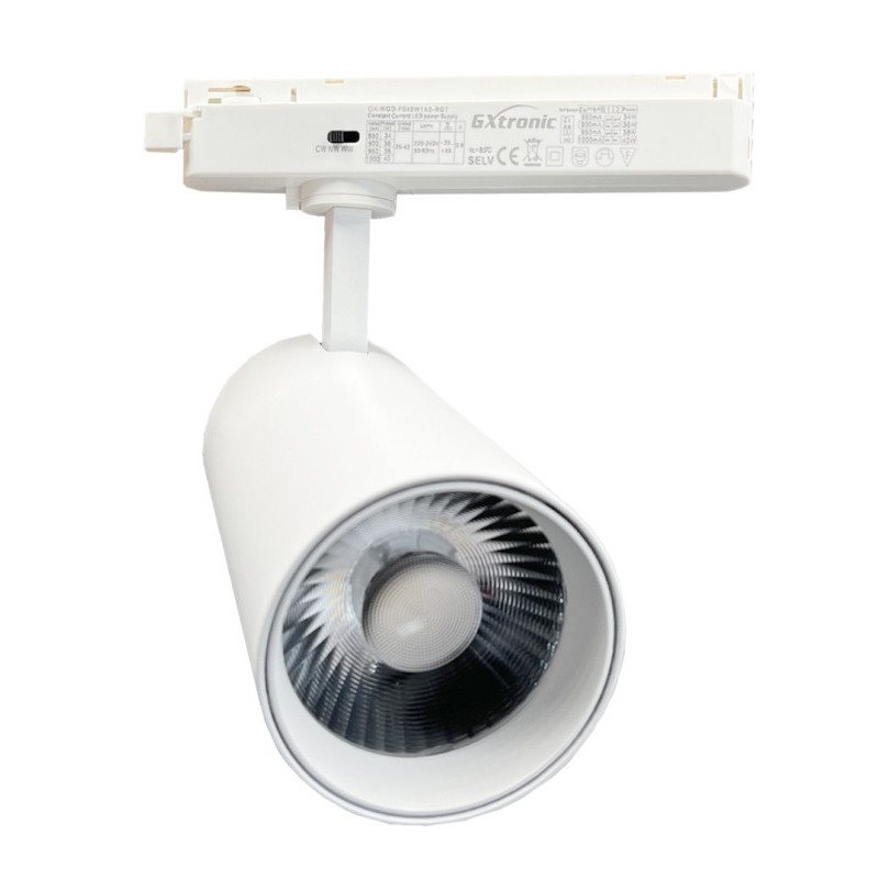 Spot sur rail monophasé LED CCT Blanc - 40W - 34W UGR13