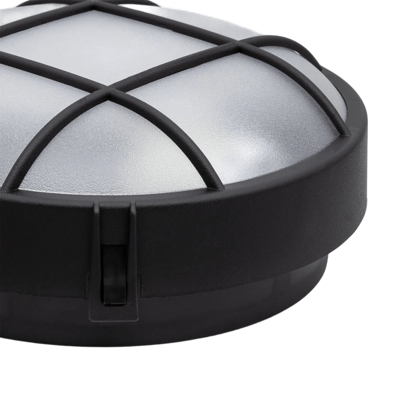 Plafonnier extérieur circulaire avec grille