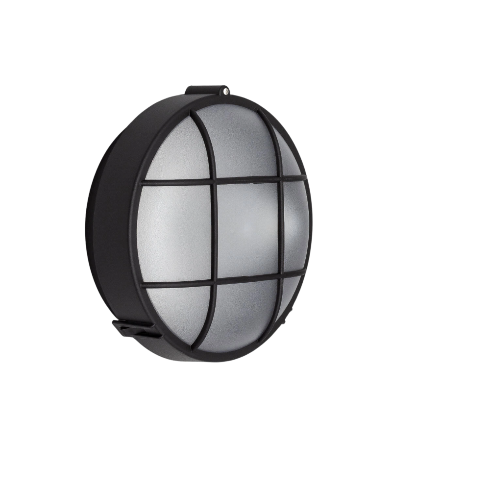 Plafonnier extérieur circulaire avec grille