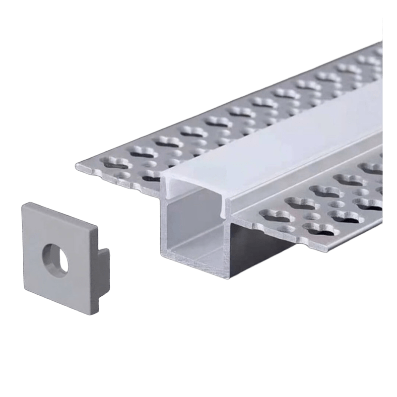 Profil aluminium encastré pour bande LED pour plaque de plâtre ou plâtre - 2m