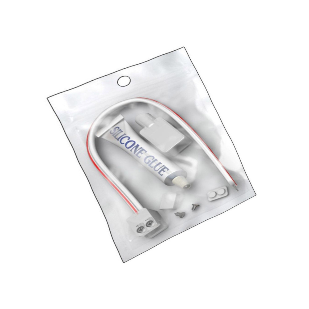 KIT colle silicone + connecteur + manchon + embout pour bande LED - 10mm