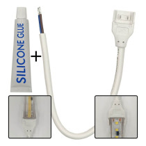 KIT colle silicone + câble de connexion pour bandes LED COB + SMD - 10mm - 12mm