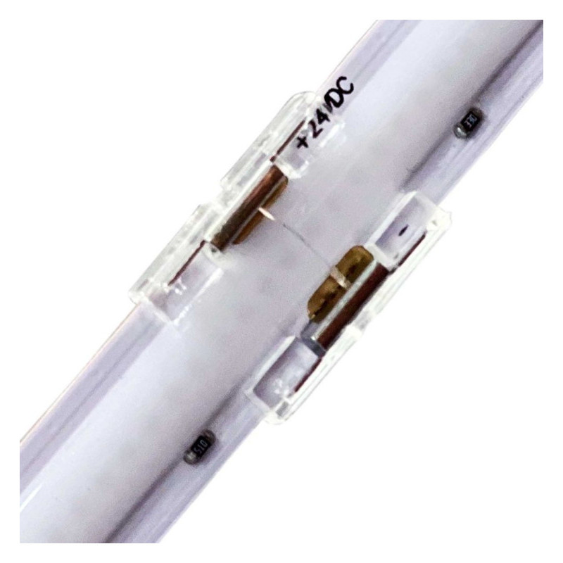 Conector transparente para unir tiras LED COB + SMD - 10mm