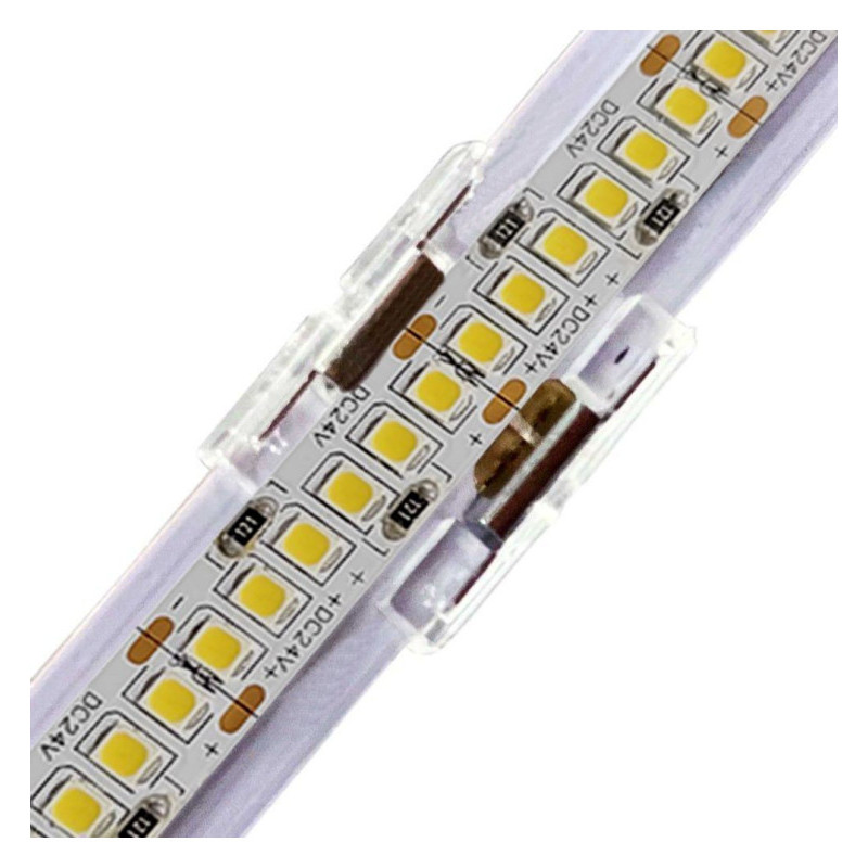 Conector transparente para unir tiras LED COB + SMD - 10mm