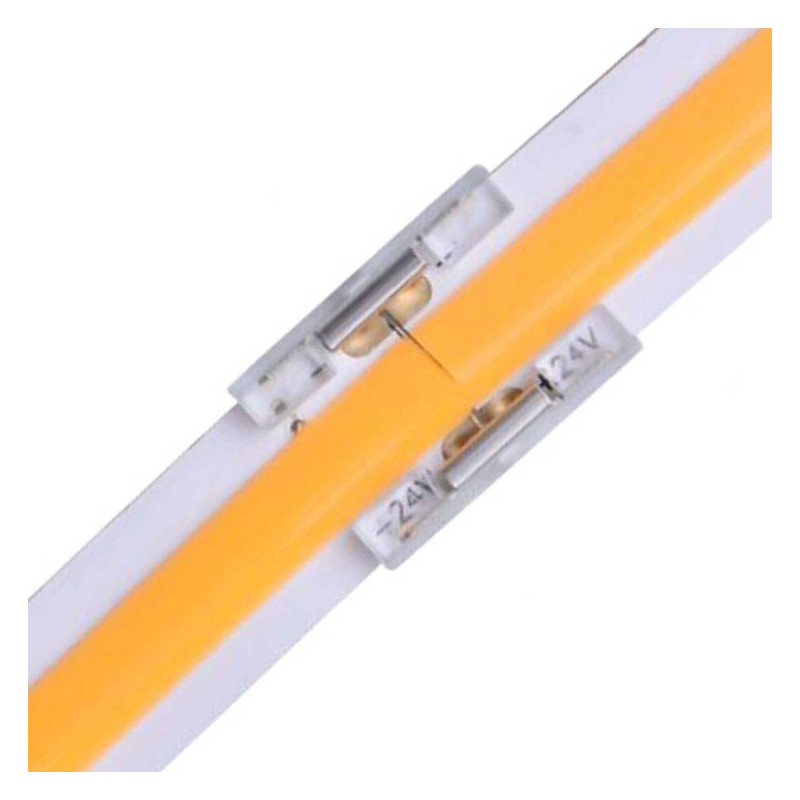 Conector transparente para unir tiras LED COB + SMD - 10mm