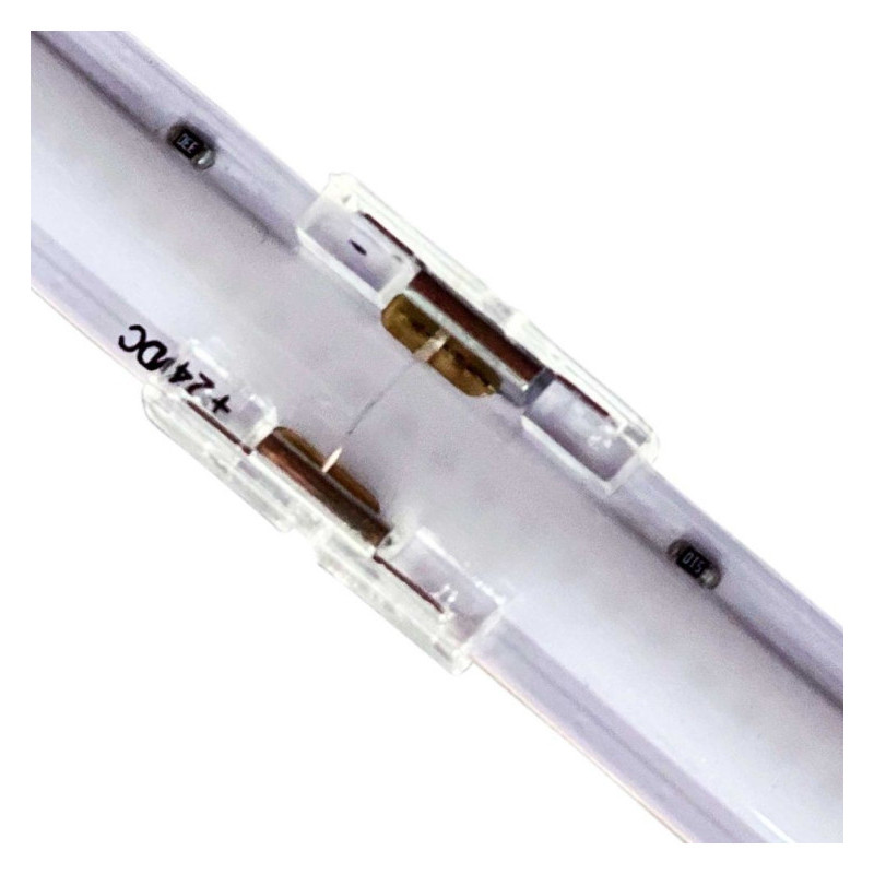 Conector transparente para unir tiras LED COB + SMD - 10mm