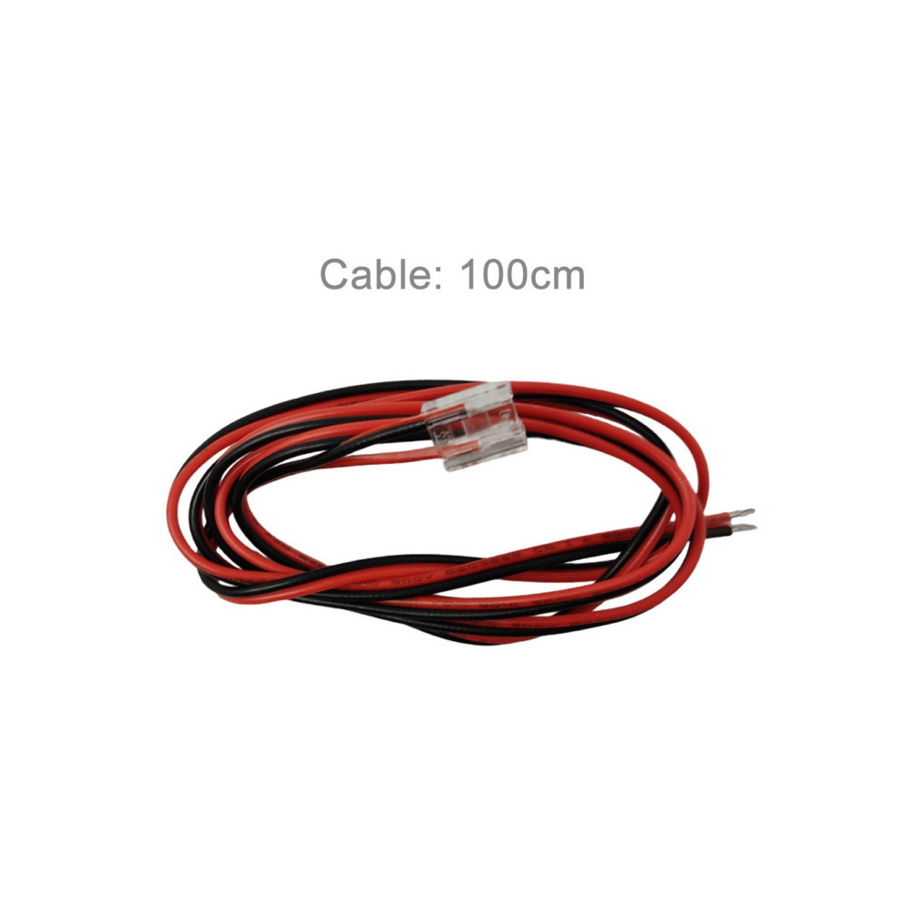 Connecteur transparent pour bandes LED COB + SMD - 1m 8mm - 10mm