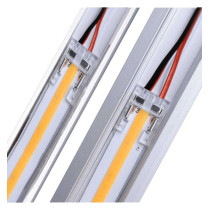 Connecteur transparent pour bandes LED COB + SMD - 1m 8mm - 10mm