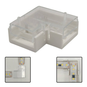 Connecteur pour bandes LED COB + SMD avec forme en L - 8mm - 10mm