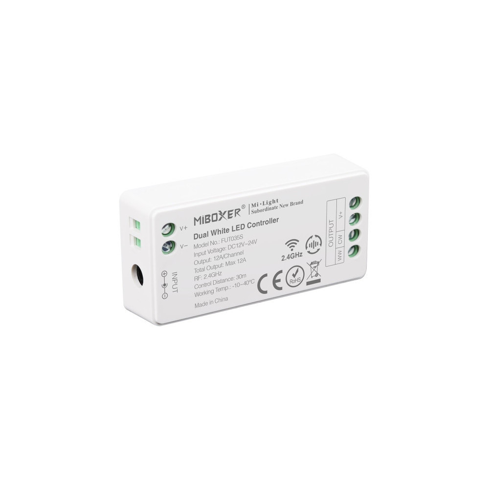 Controladora LED monocolor + CCT dual mini RF - 2.4GHz - 12-24V