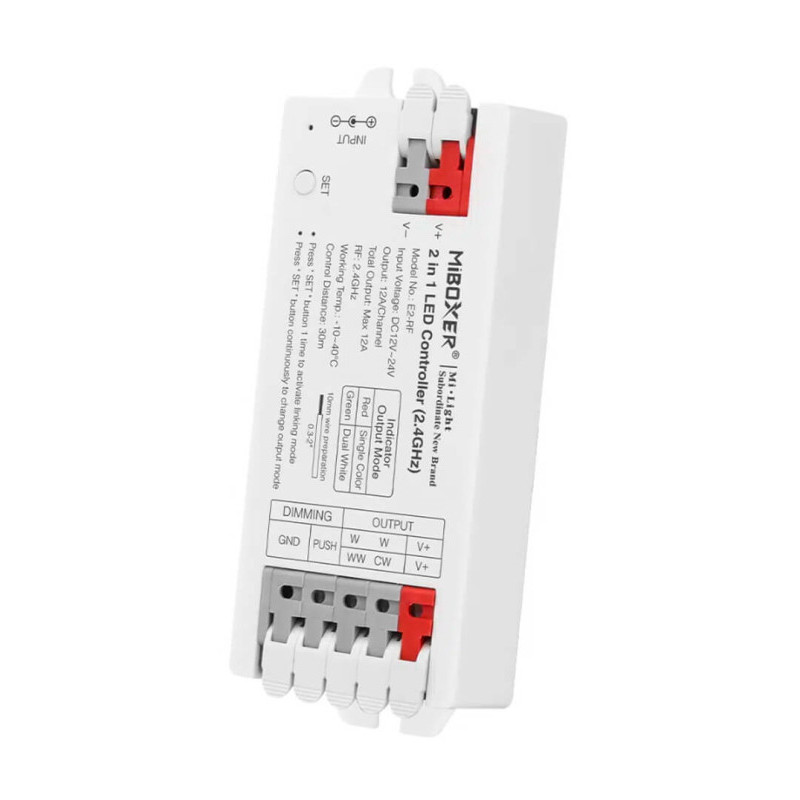 Contrôleur LED RF 2 en 1 mono-couleur + CCT - 2.4 GHz