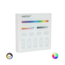 Panneau de commande tactile mural pour lampes LED RF RGB + CCT - 4 zones