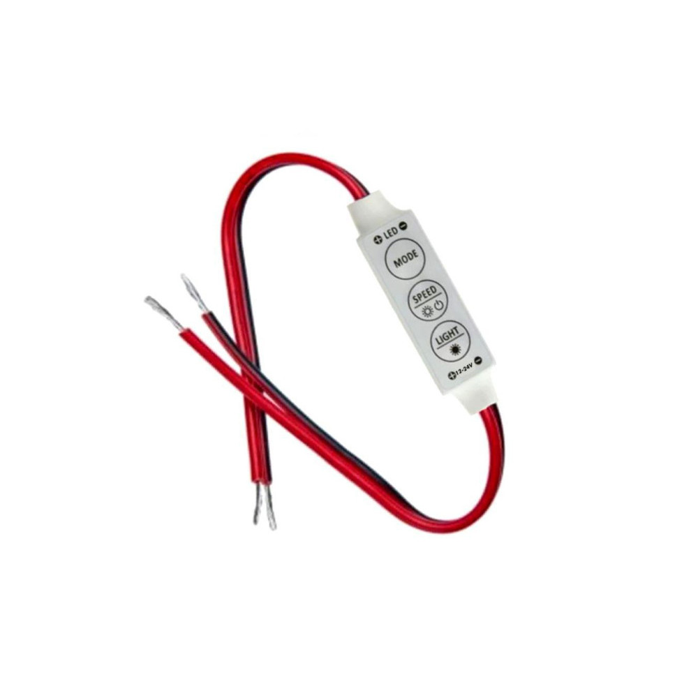 Mini contrôleur dimmable pour bande LED mono-couleur - 12V / 24V DC