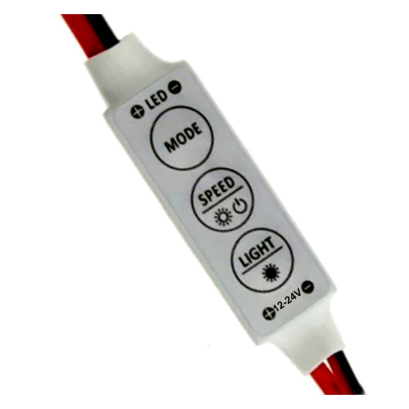 Mini contrôleur dimmable pour bande LED mono-couleur - 12V / 24V DC