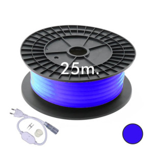 Bobine de néon LED bleu flexible - 7W/m 220V 25m
