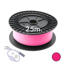 Bobine LED néon flexible rose - 7W/m 220V 25m