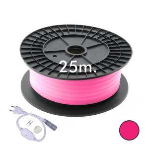 Bobine LED néon flexible rose - 7W/m 220V 25m