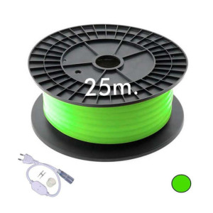 Bobine néon LED vert flexible - 7W/m 220V 25m