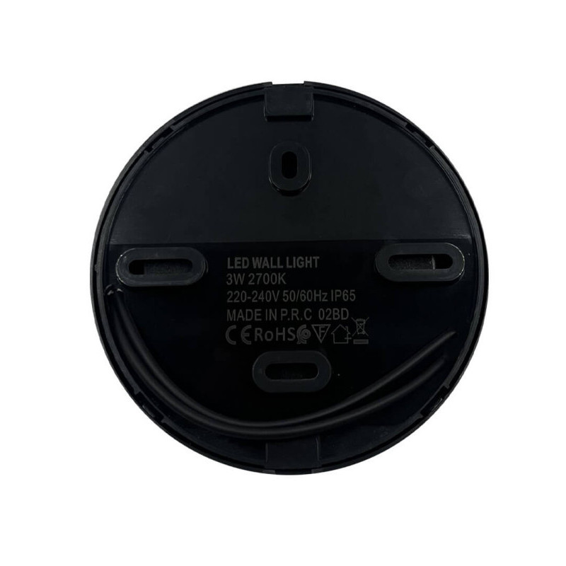 Balise LED circulaire intérieure ou extérieure noire - 3W