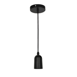 Lampe suspendue vintage noire pour E27