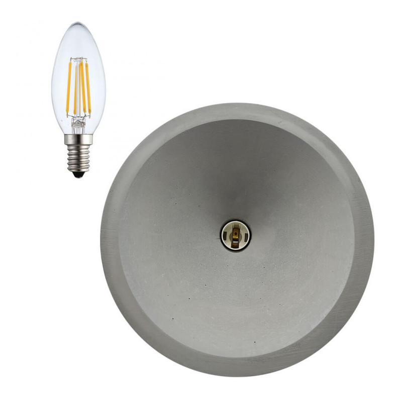 Lámpara colgante de hormigón circular estilo Industrial - E14