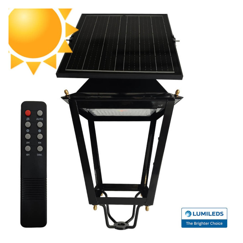 Farola LED villa solar LUMILEDS de acero - 300W