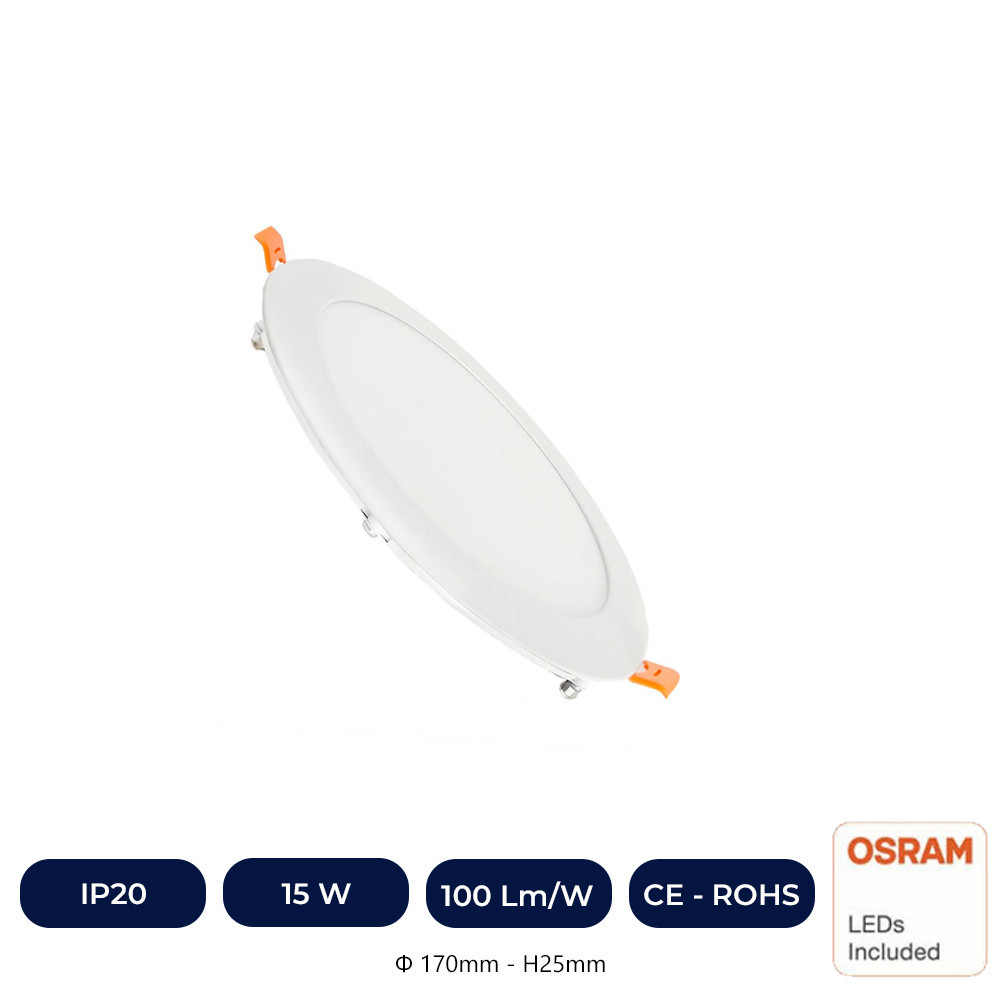 Downlight Slim LED Rond 15W - OSRAM CHIP DURIS E 2835