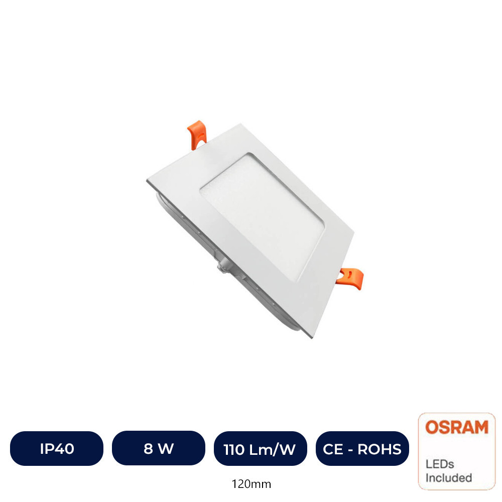 Downlight Slim LED Carré 8W - OSRAM CHIP DURIS E 2835