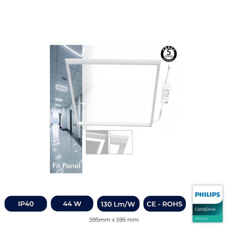 FIT Panel LED 60x60 44W Marco Luminoso Blanco