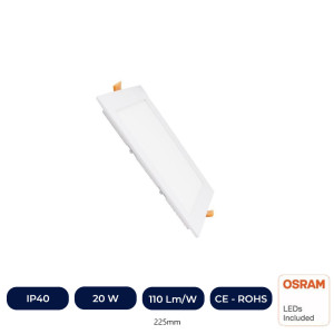 Downlight Slim LED Carré 20W - OSRAM CHIP DURIS E 2835