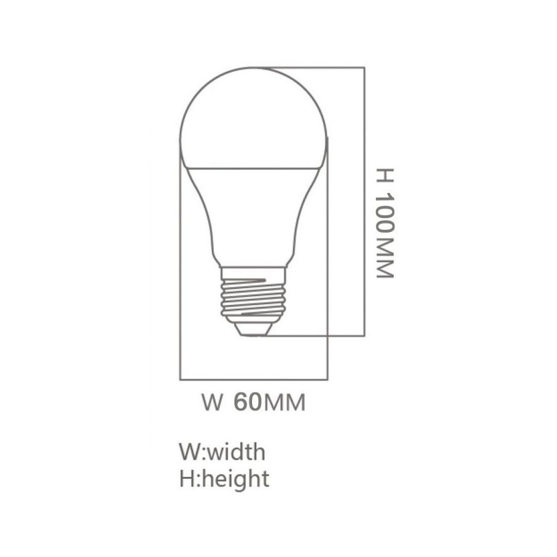 Bombilla LED 12W E27 A60 180º - OSRAM CHIP DURIS E 2835